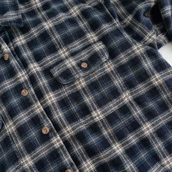 Vintage Field And Stream Outfitter Navy And Blue Checker Pattern Button Up Shirt - Picture 11 of 12